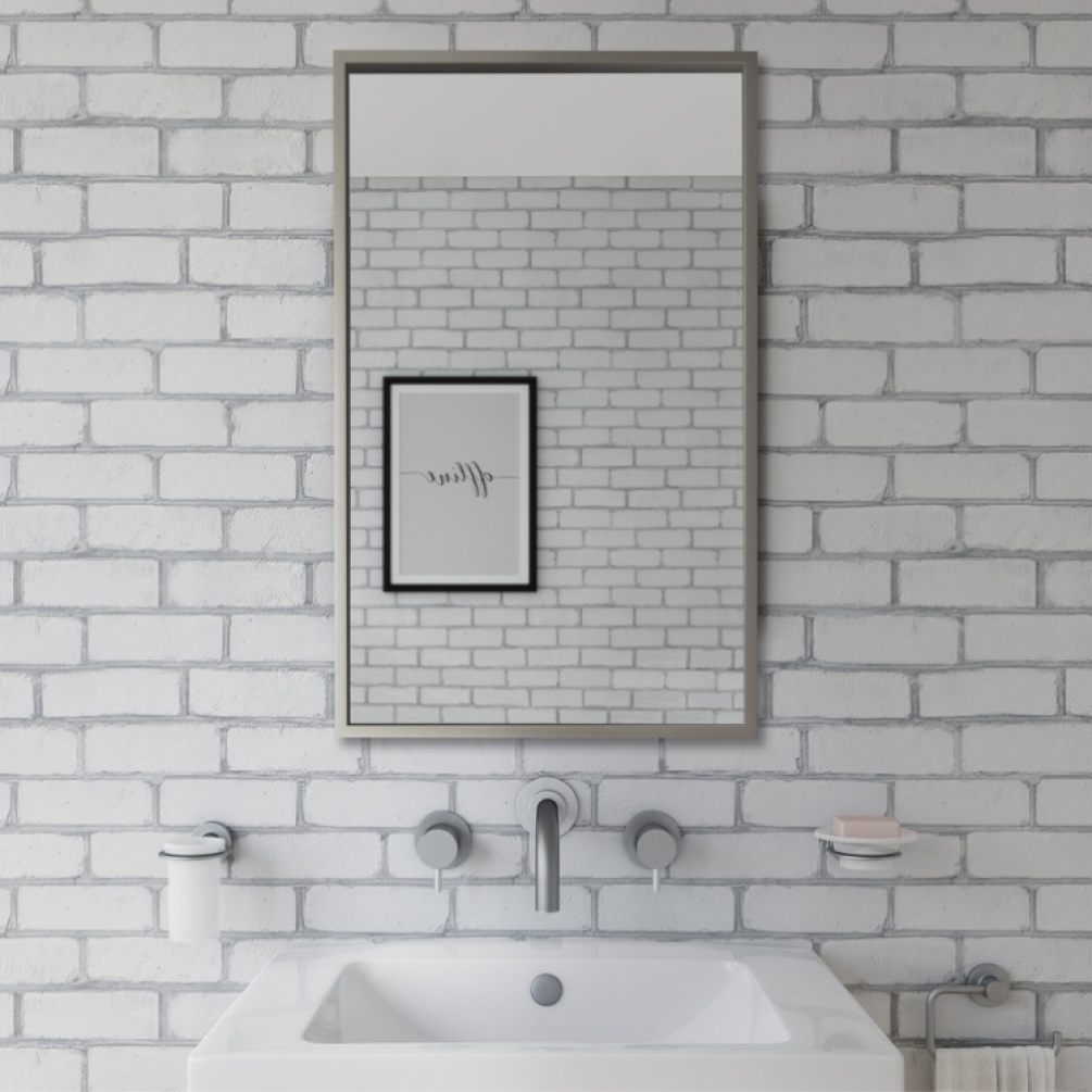 Product Lifestyle image of Origins Living Docklands Brushed Stainless Steel Rectangular Mirror